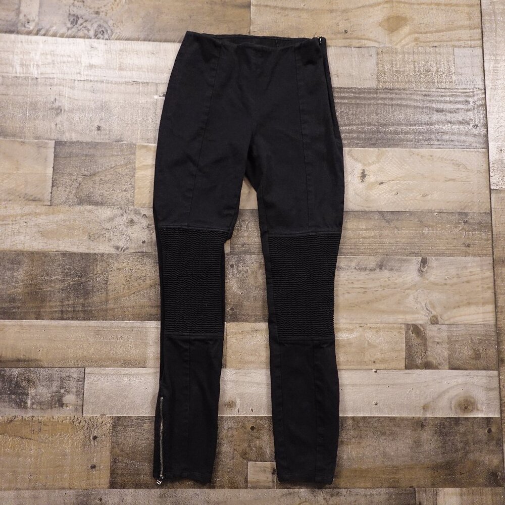 Wilfred Moto Zip Leggings Pants Women's Size 6 Black